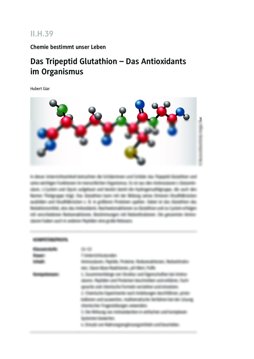 Das Tripeptid Glutathion - Seite 1