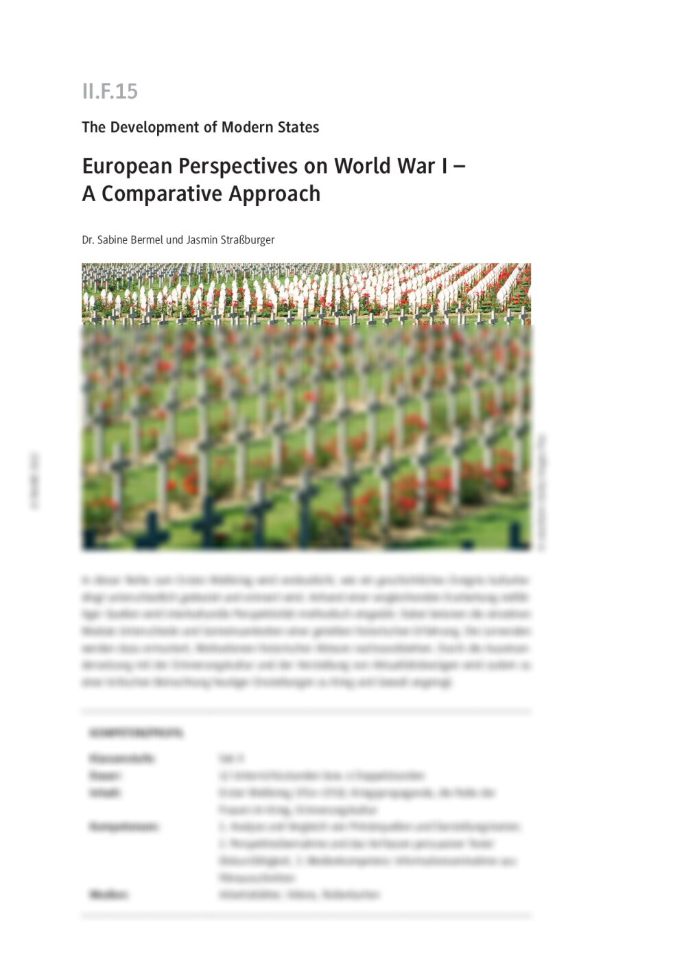 European Perspectives on World War I - Seite 1