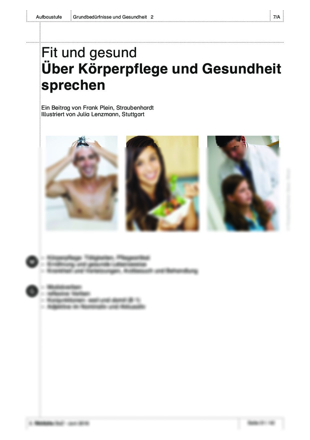 Über Körperpflege und Gesundheit sprechen - Seite 1