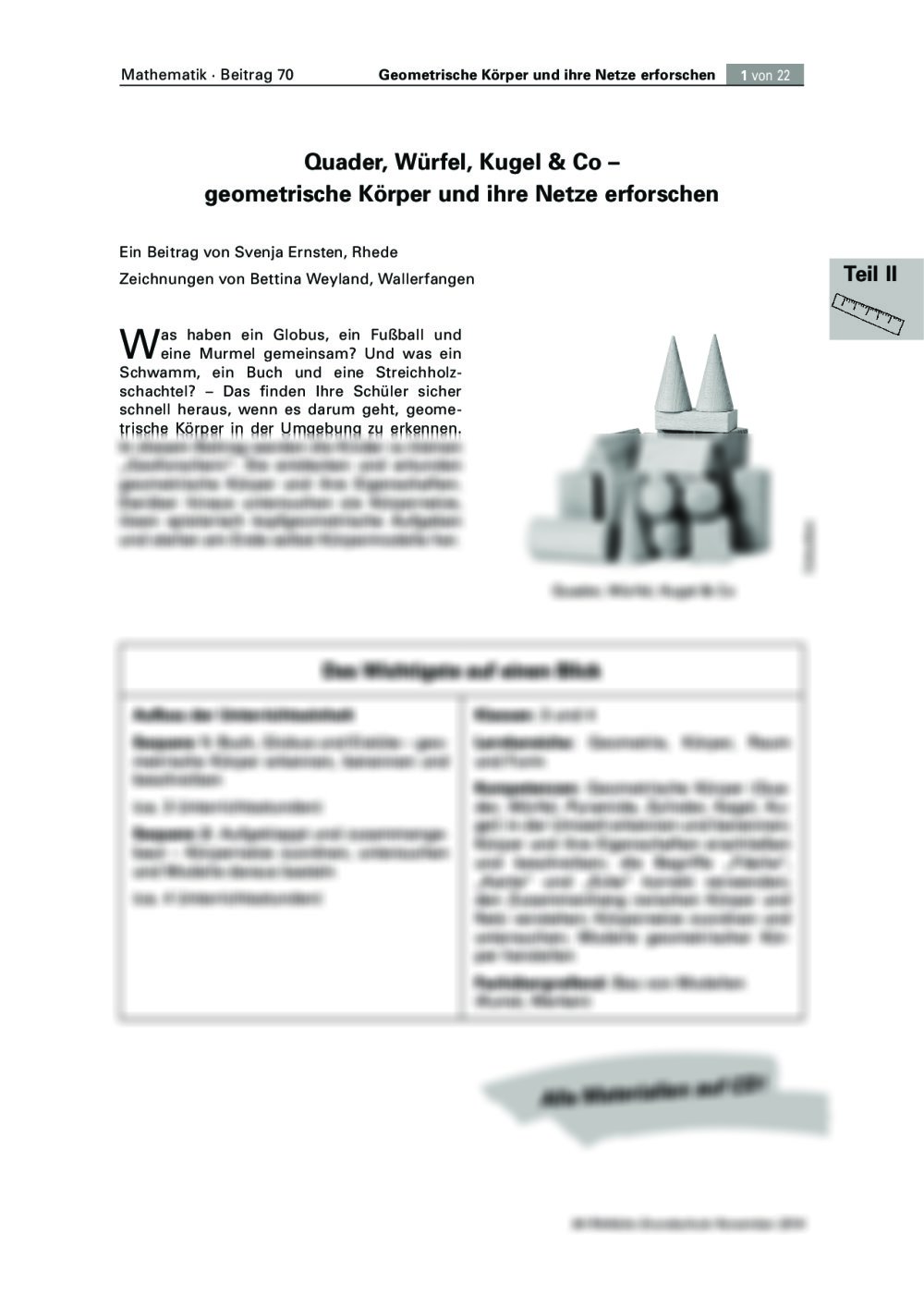 Geometrische Körper und ihre Netze erforschen - Seite 1