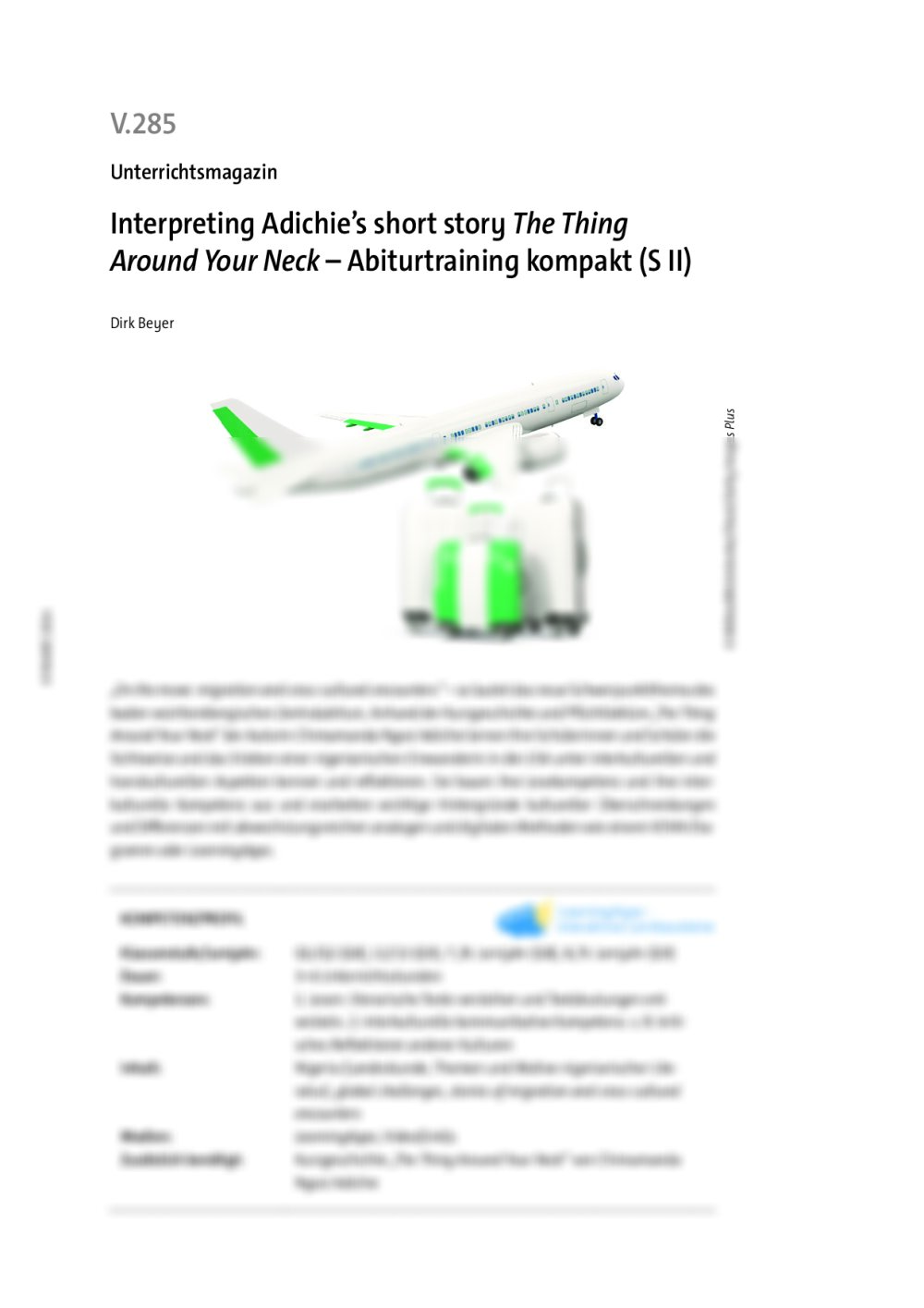 Interpreting Adichie’s short story The Thing Around Your Neck - Seite 1