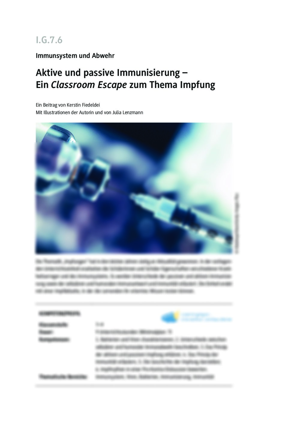 Aktive und passive Immunisierung - Seite 1