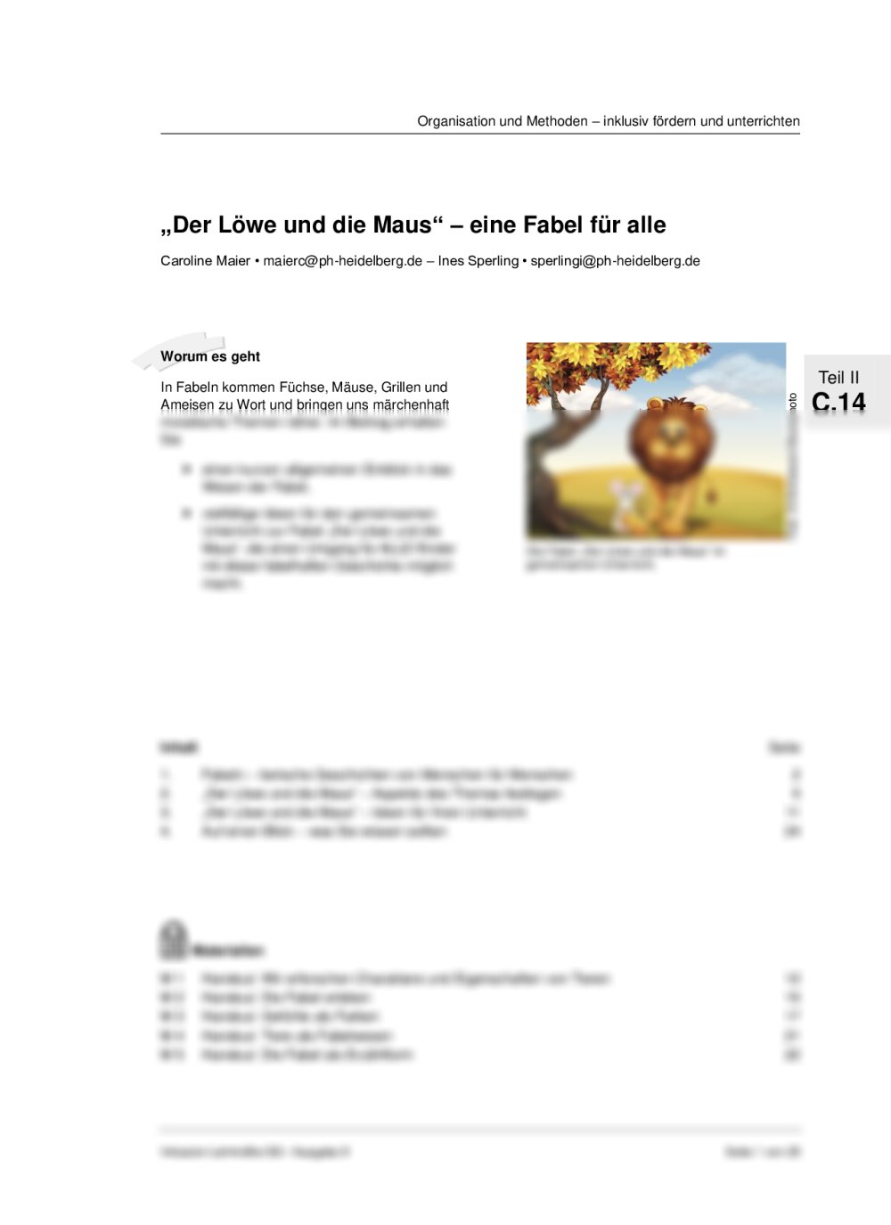 „Der Löwe und die Maus“ – eine Fabel für alle - Seite 1