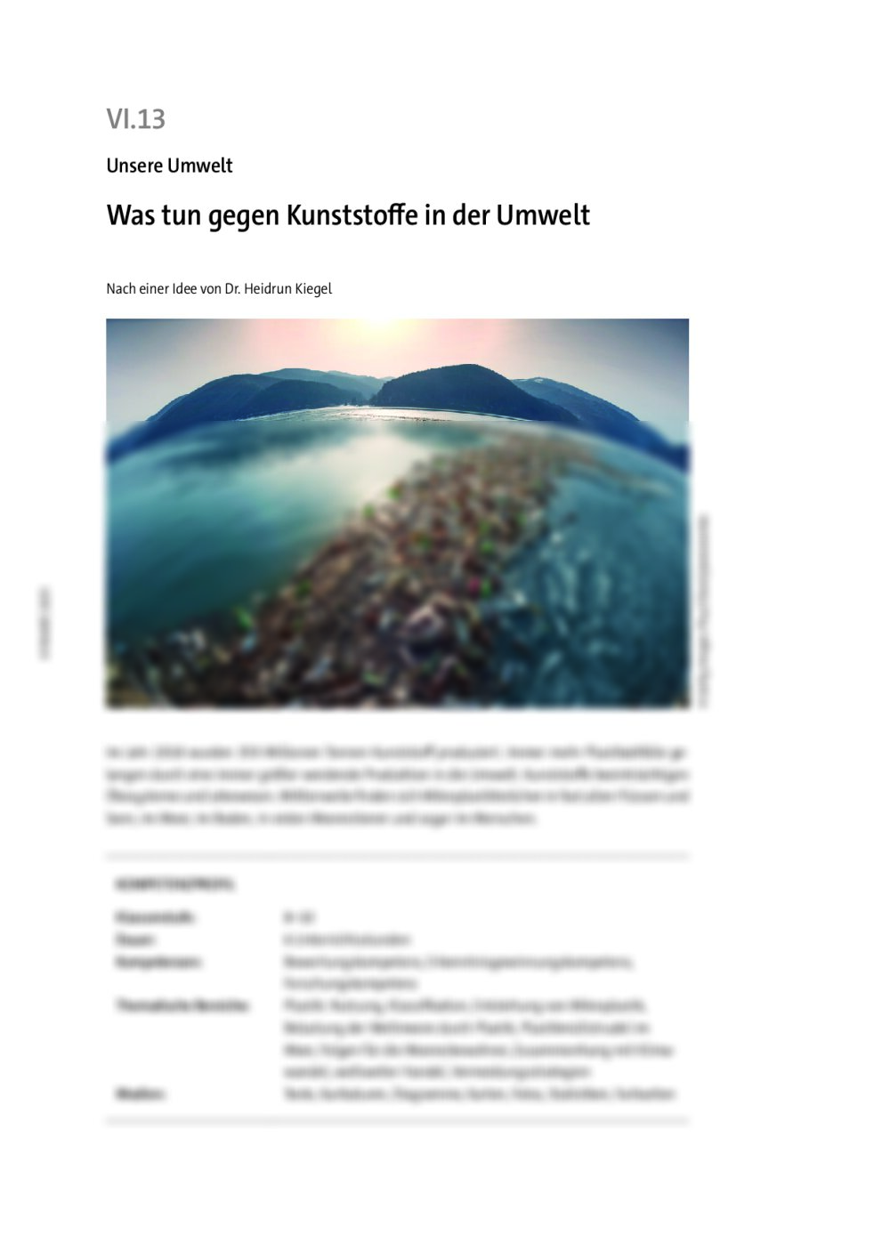 Was tun gegen Kunststoffe in der Umwelt - Seite 1