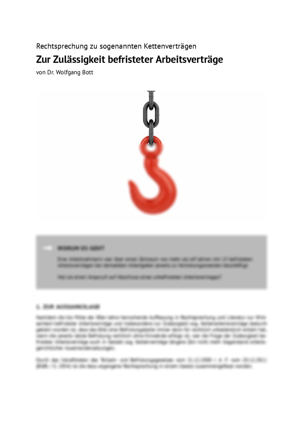 Rechtsprechung zu sogenannten Kettenverträgen - Seite 1