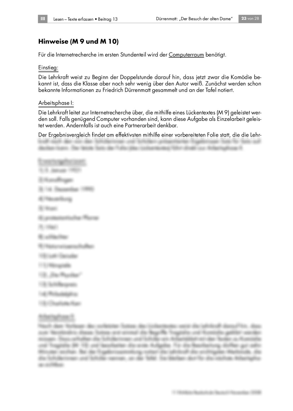 Der Besuch Der Alten Dame Unterrichtsmaterial Pdf Der Besuch der alten Dame als Unterrichtsmaterial | RAAbits Online