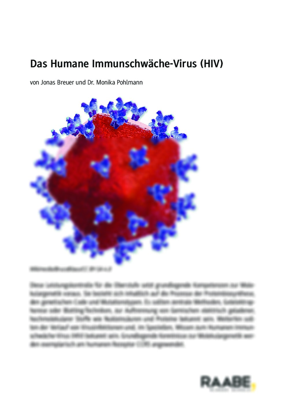Das Humane Immunschwäche-Virus (HIV) - Seite 1