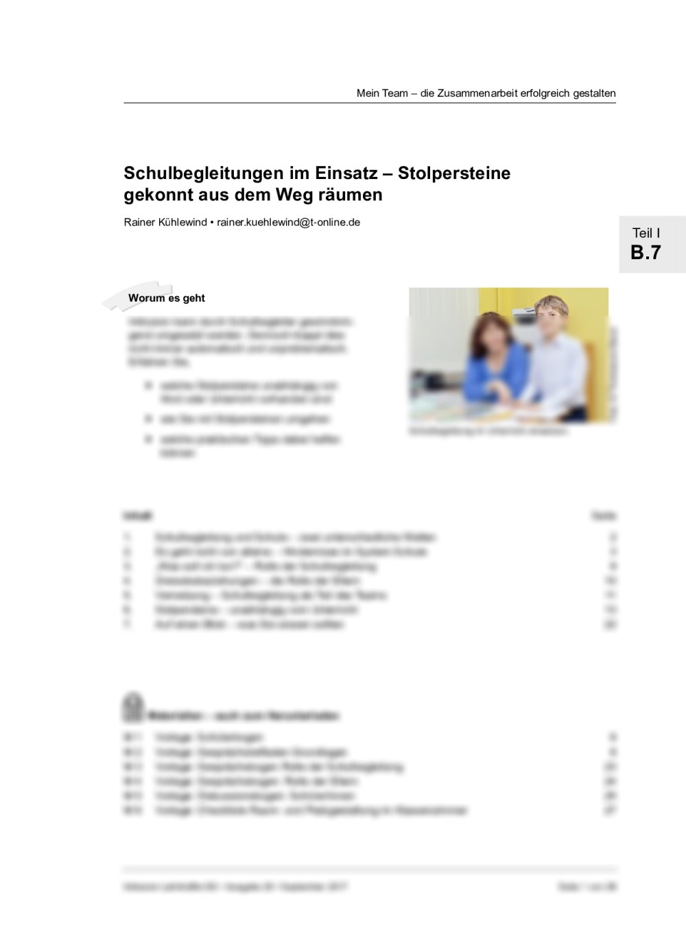 Schulbegleitungen im Grundschuleinsatz - Seite 1