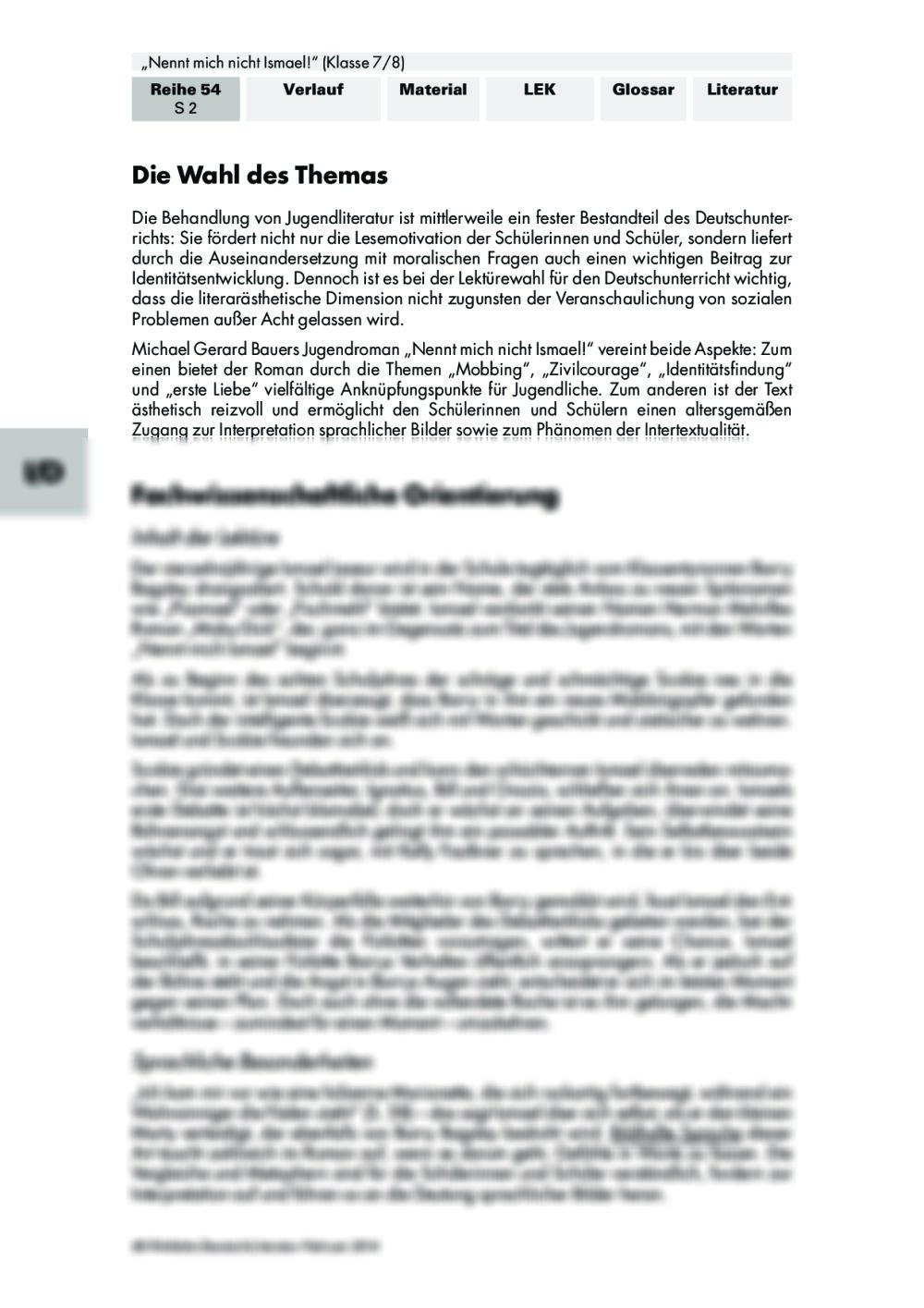 Nennt Mich Nicht Ismael Charakterisierung Pdf „Nennt mich nicht Ismael!" - Unterrichtsmaterial