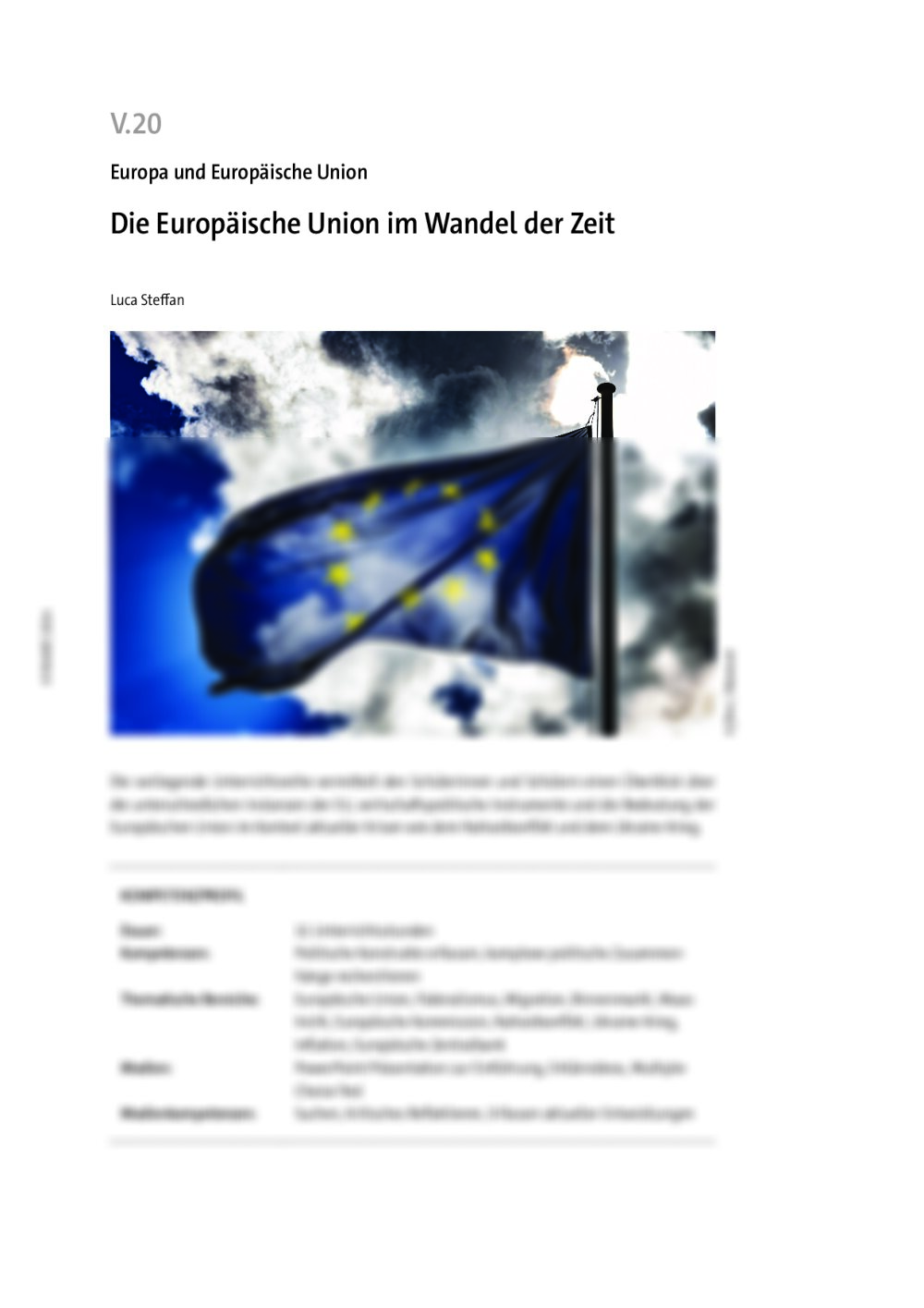 Die Europäische Union im Wandel der Zeit - Seite 1