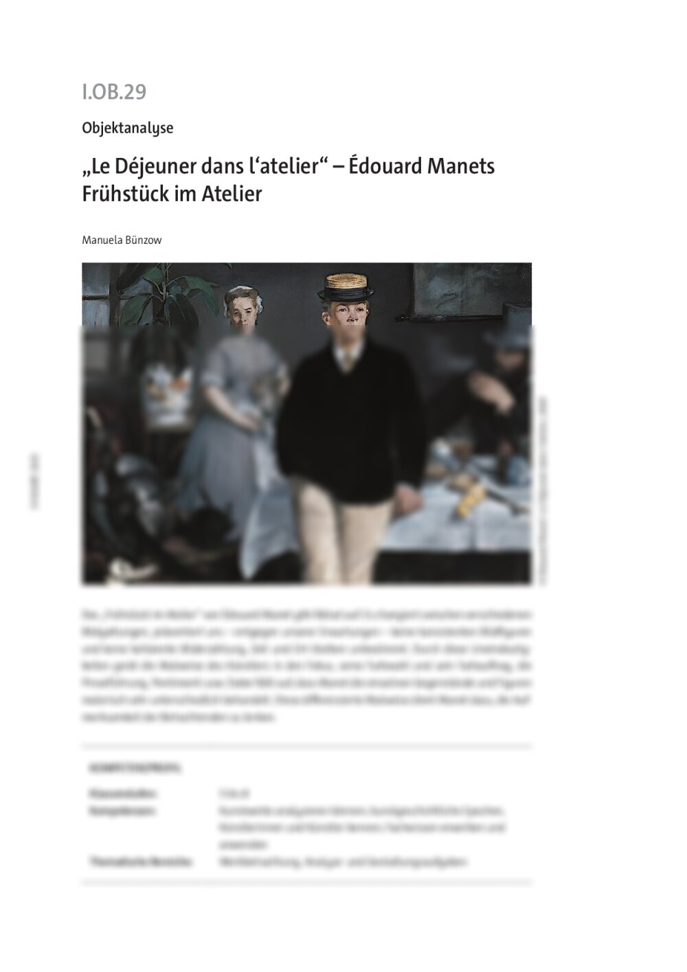 „Le Dejeuner dans l'atelier“ - Seite 1