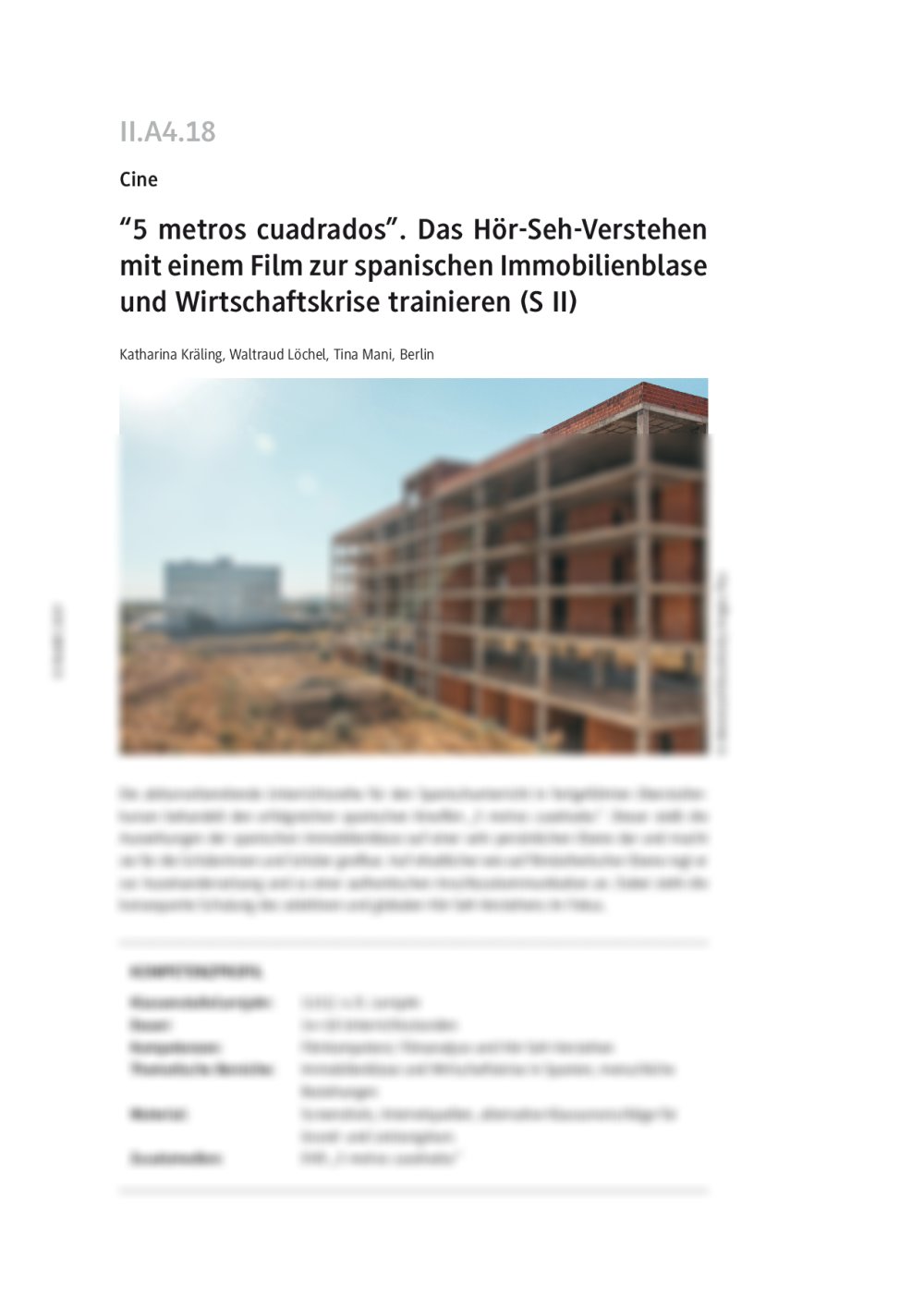 Hör-Seh-Verstehen mit dem Film "5 metros cuadrados" zur span. Immobilienblase - Seite 1