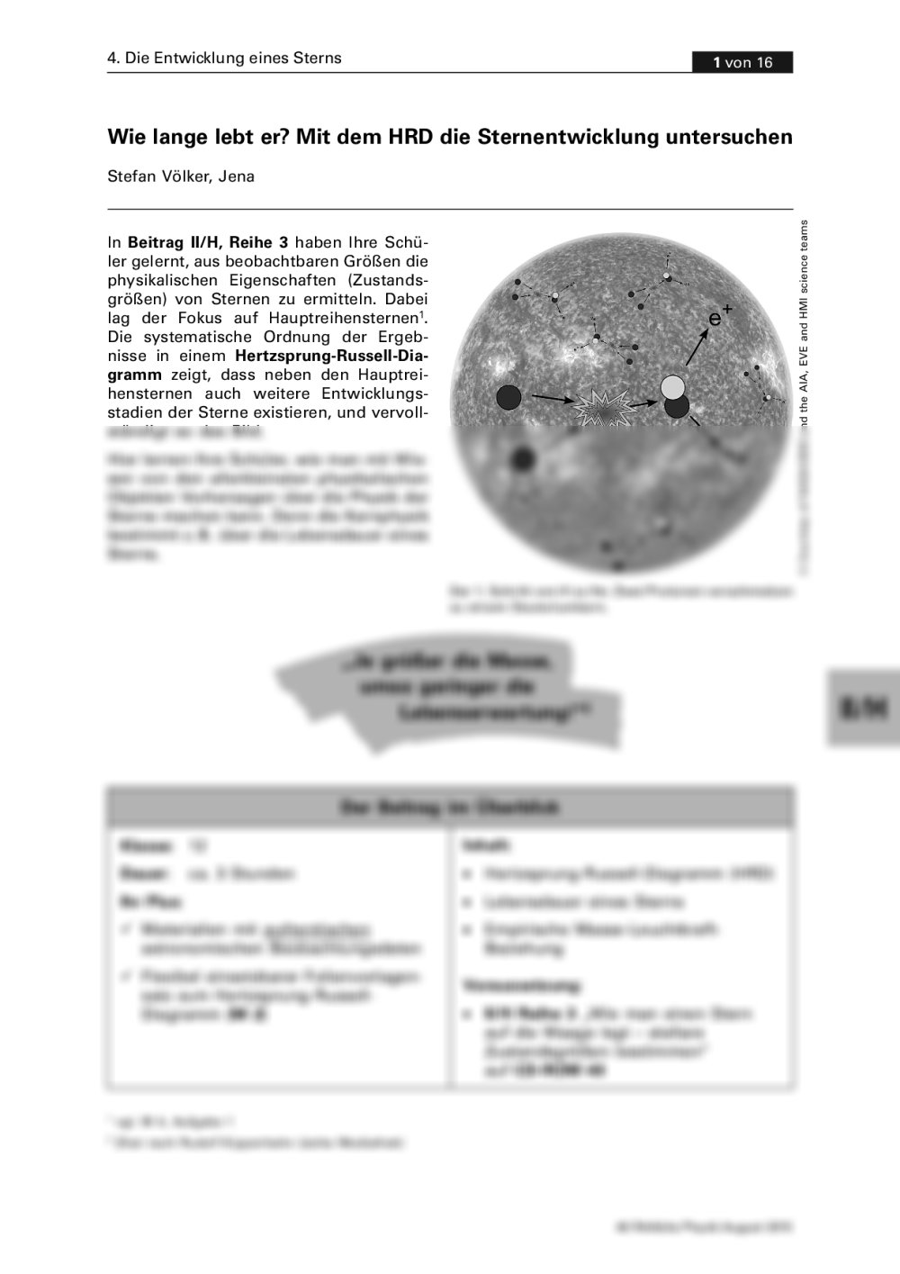 Mit dem HRD die Sternentwicklung untersuchen - Seite 1