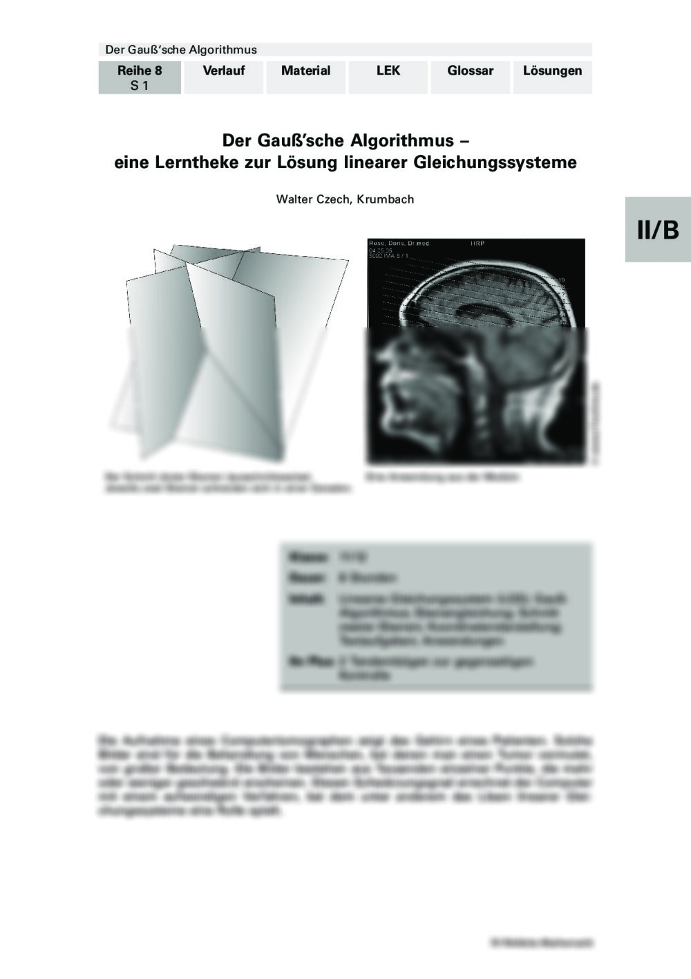 Eine Lerntheke zur Lösung linearer Gleichungssysteme - Seite 1