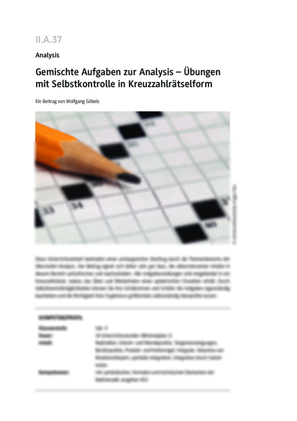 Gemischte Aufgaben zur Analysis - Seite 1