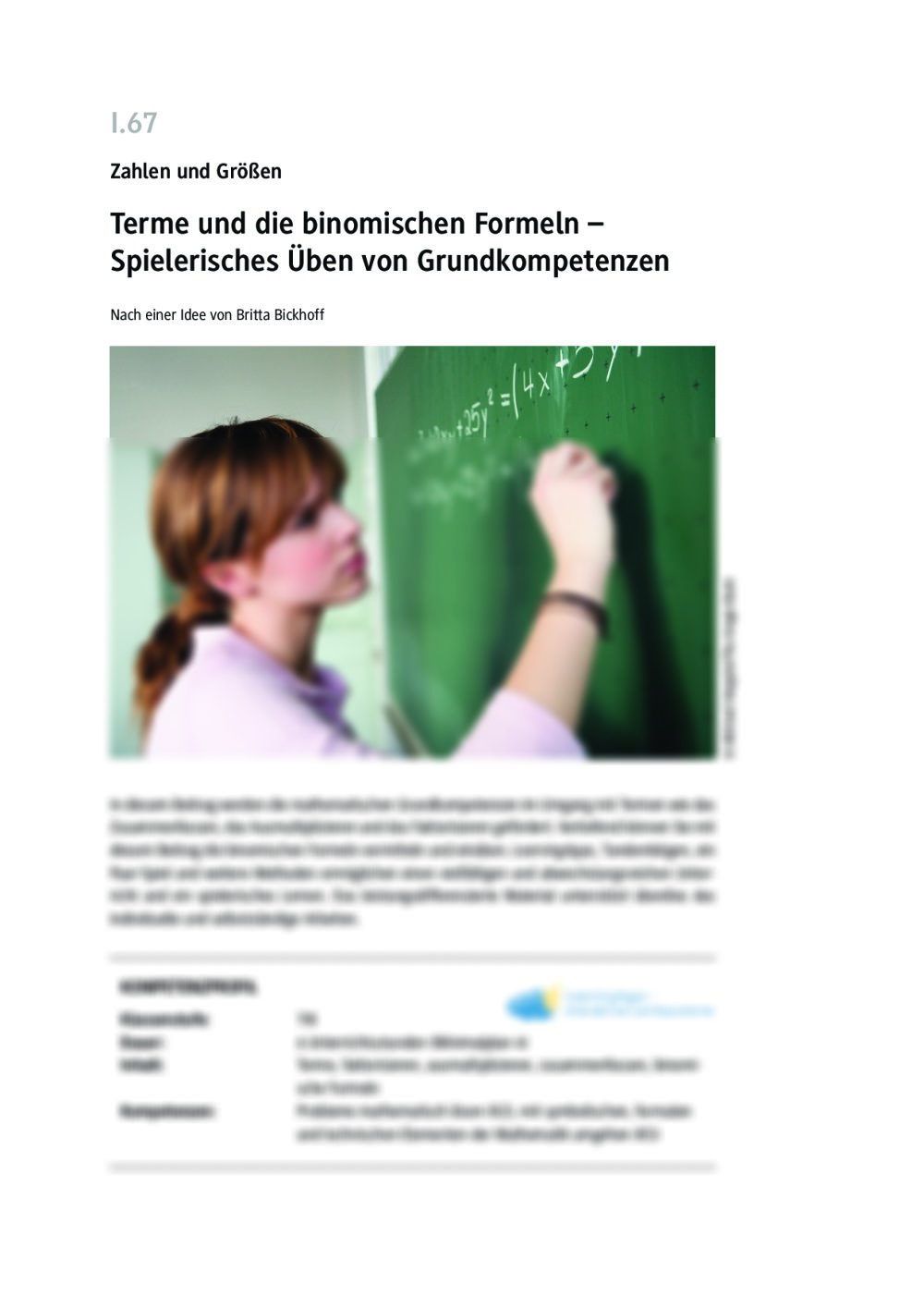 Terme und die binomischen Formeln - Seite 1