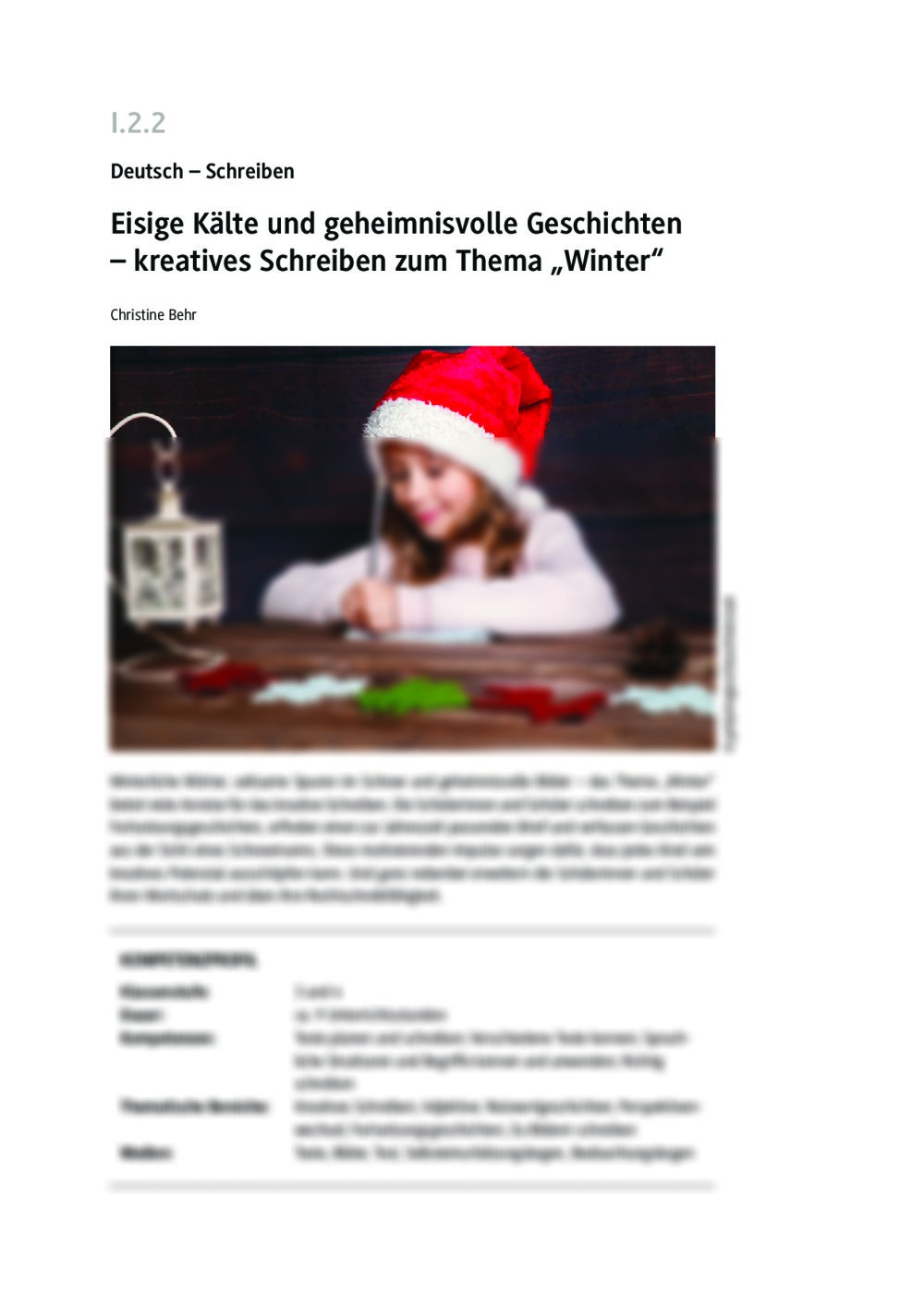 Kreatives Schreiben zum Thema "Winter" - Seite 1