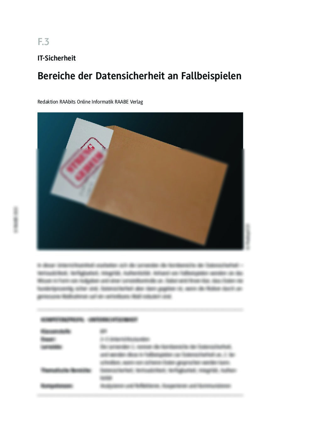 Bereiche der Datensicherheit an Fallbeispielen - Seite 1