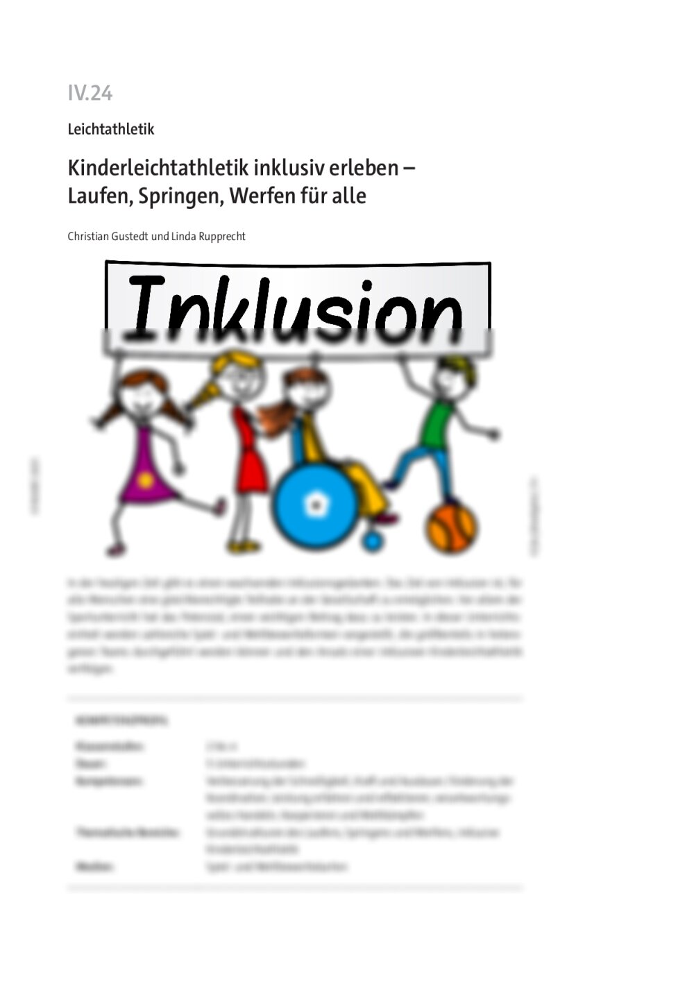 Kinderleichtathletik inklusiv erleben  - Seite 1