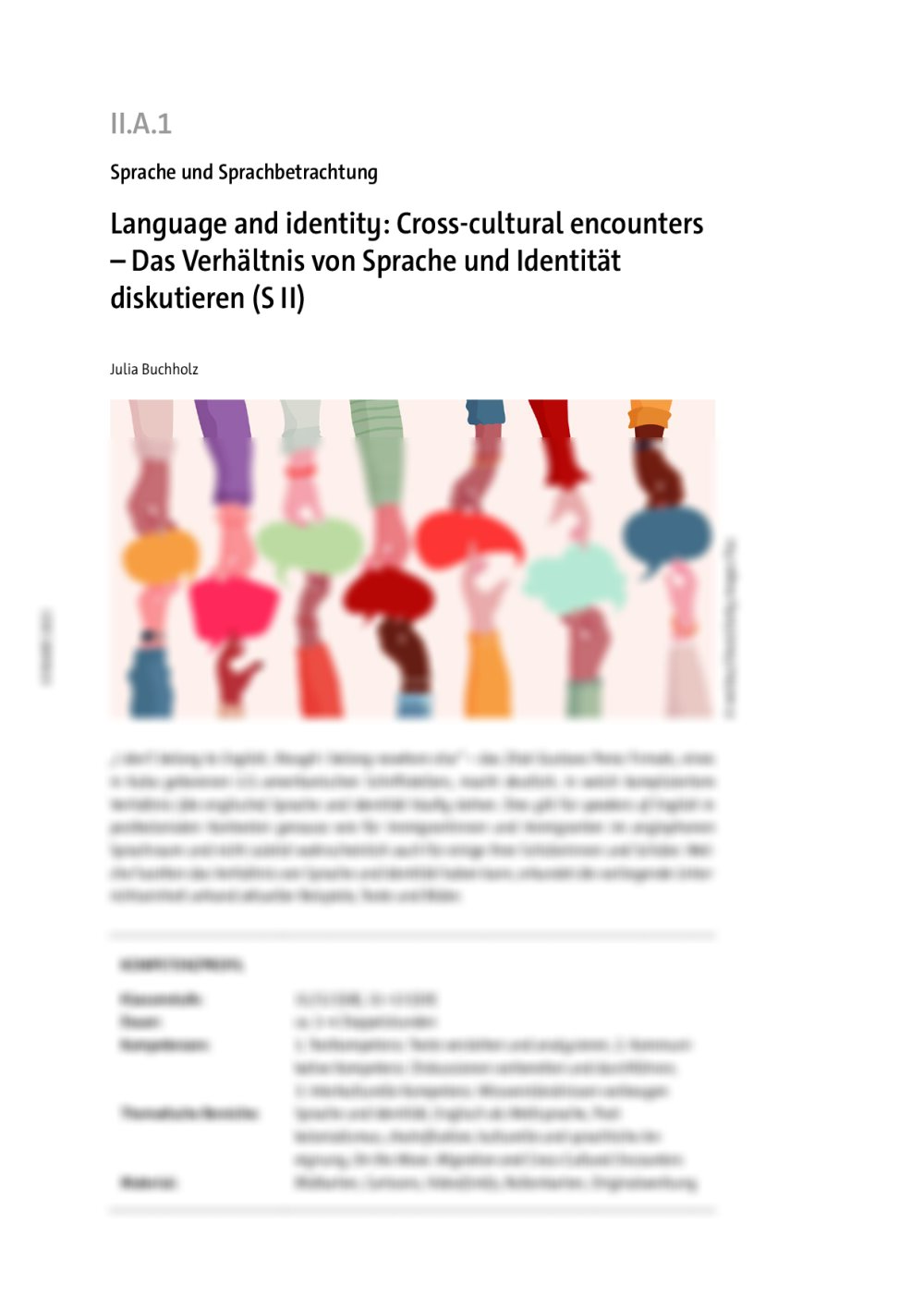 Language and identity: Cross-cultural encounters  - Seite 1