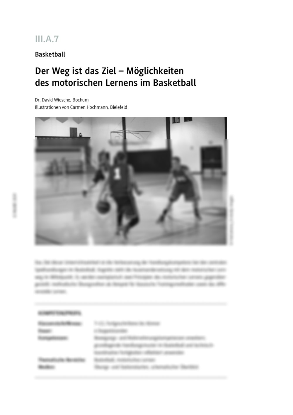 Motorisches Lernen im Basketball - Seite 1