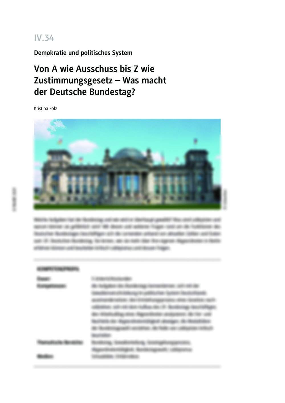 Aufgaben und Zusammensetzung des Bundestags - Seite 1