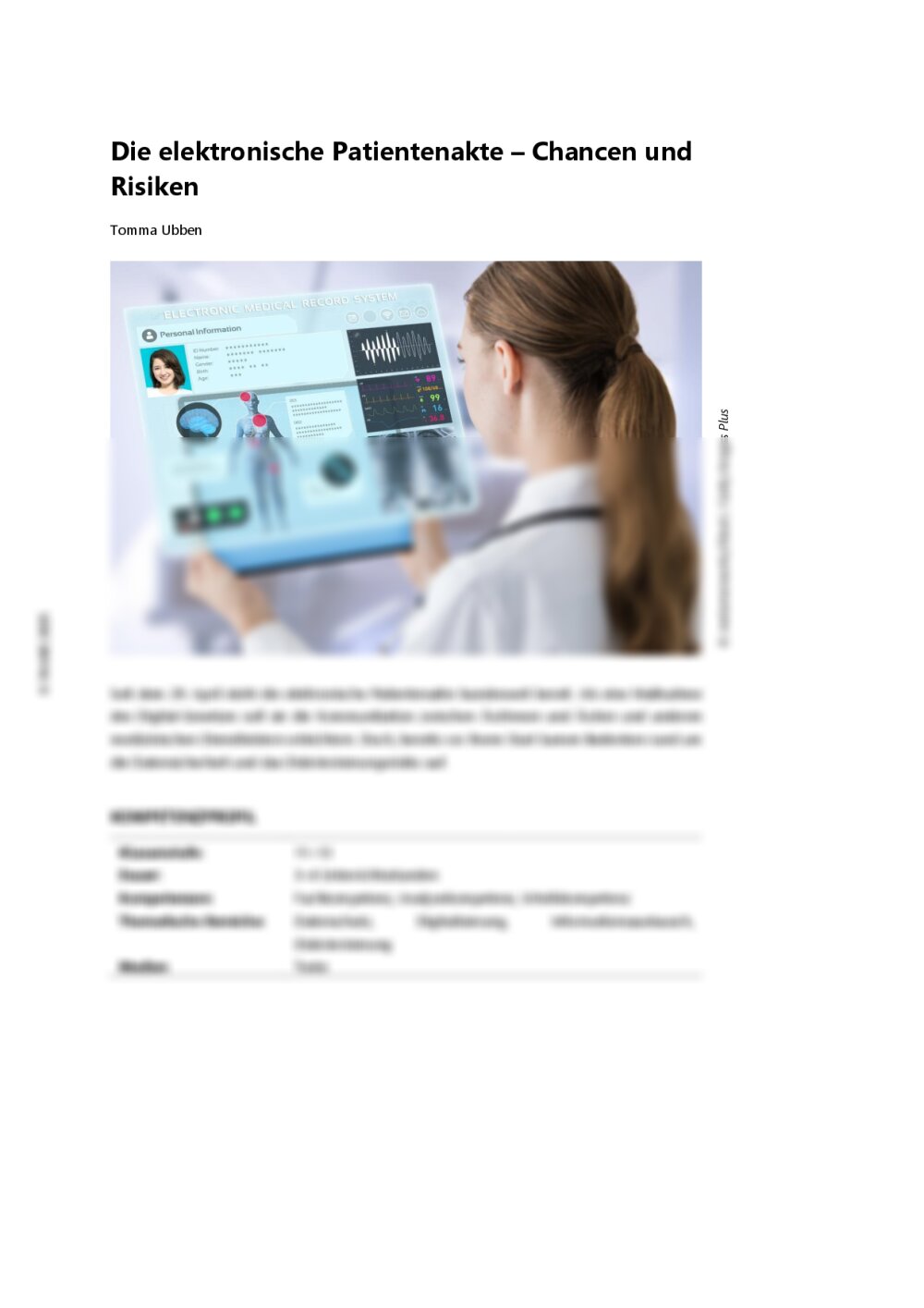 Die elektronische Patientenakte - Seite 1