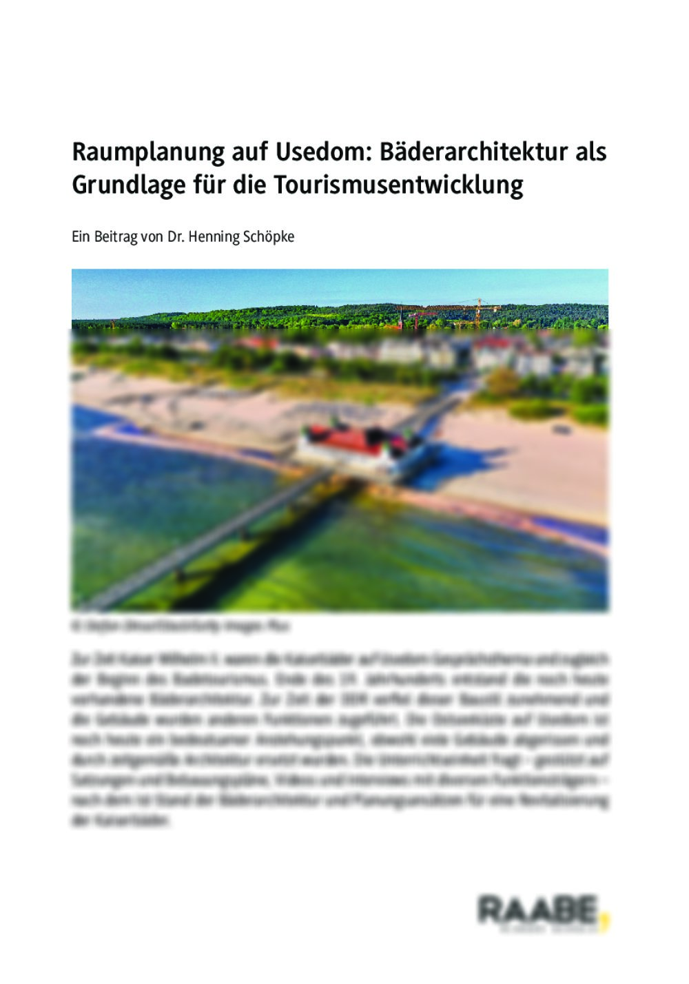 Raumplanung auf Usedom: Bäderarchitektur als Grundlage für die Tourismusentwicklung - Seite 1
