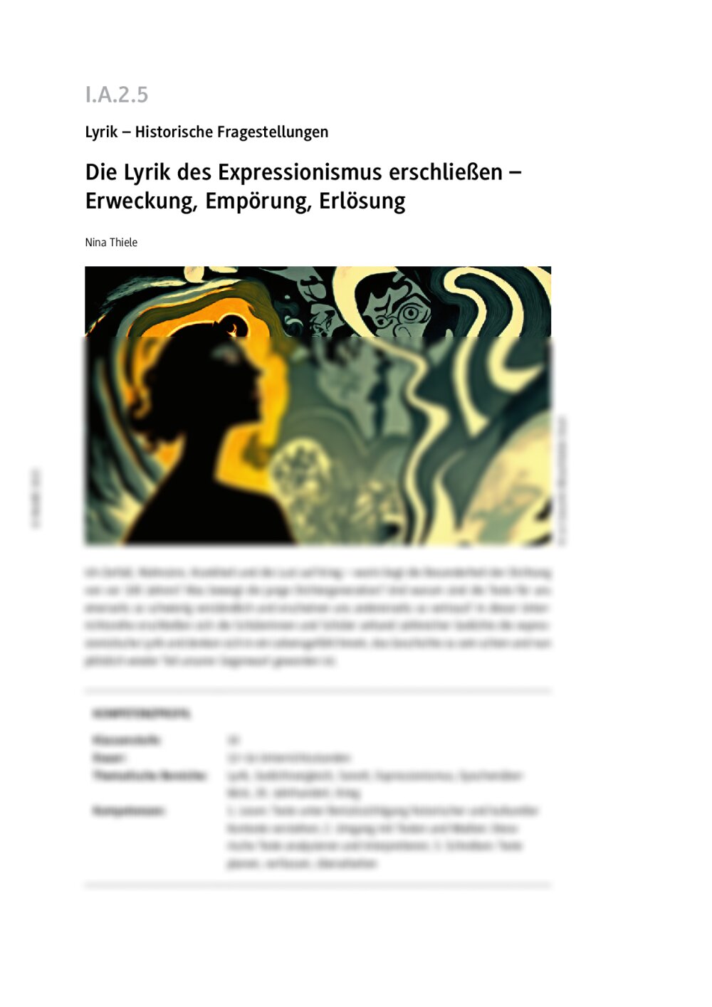 Die Lyrik des Expressionismus erschließen - Seite 1