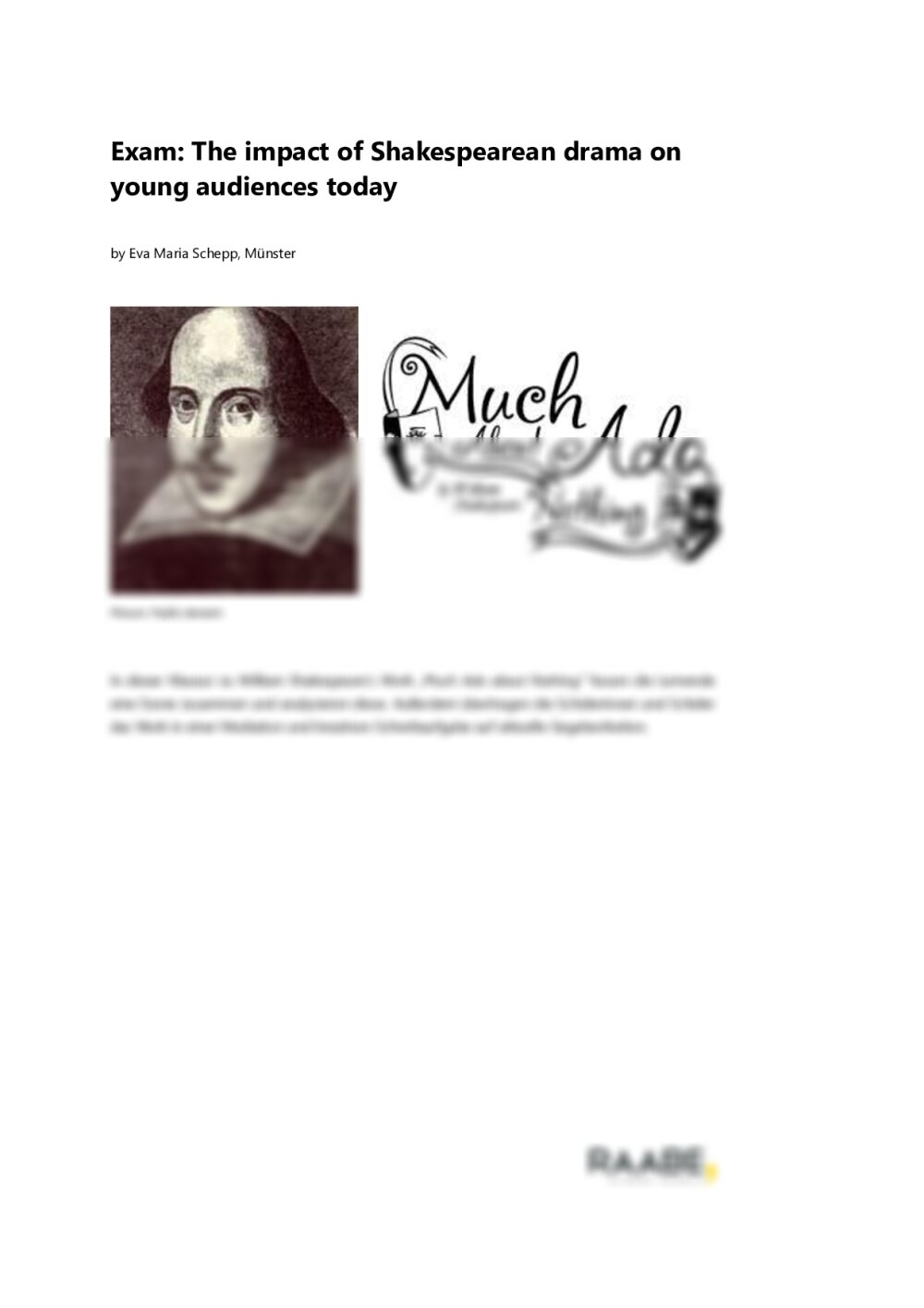 Exam: The impact of Shakespearean drama on young audiences today - Seite 1