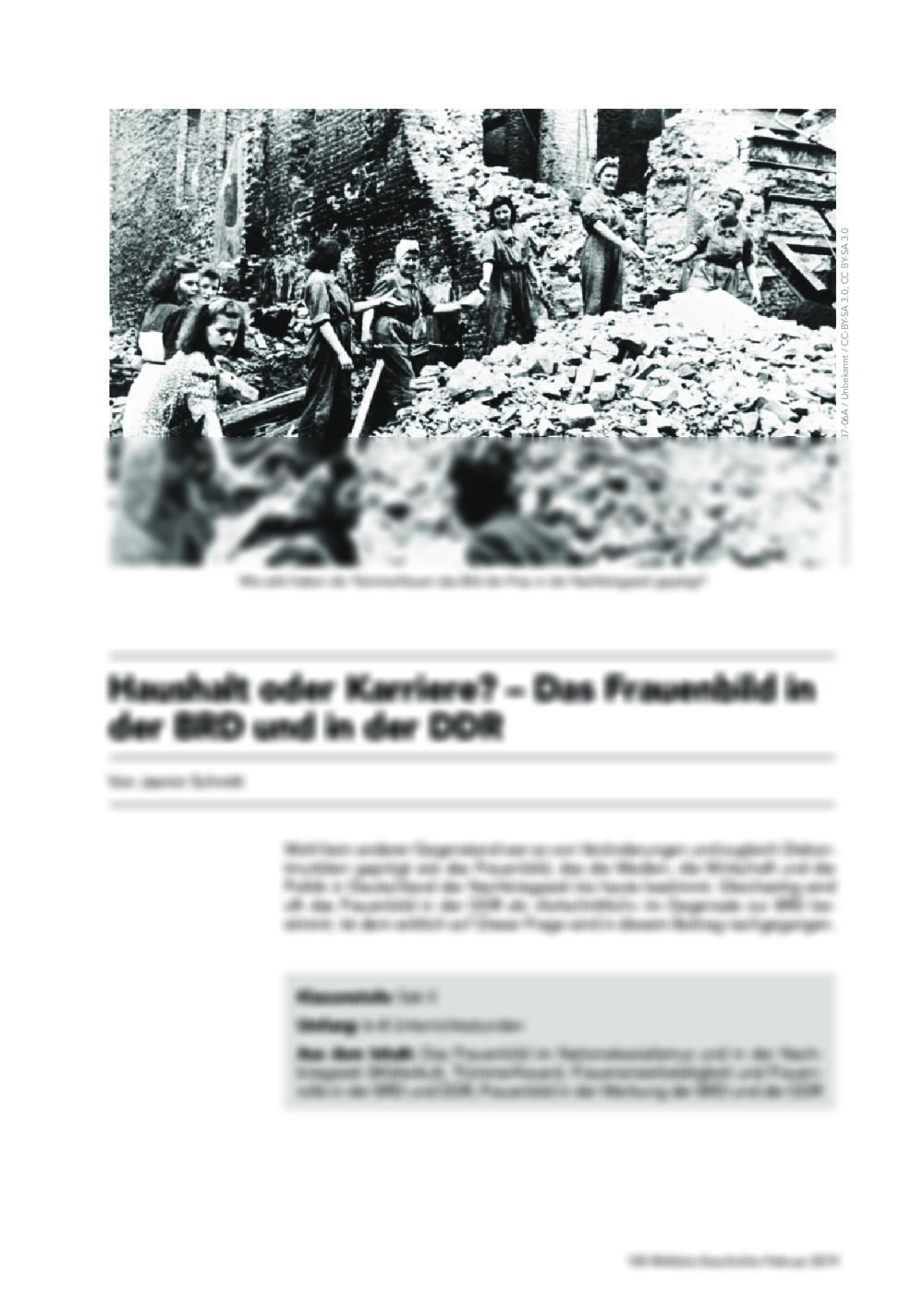 Das Frauenbild in der BRD und in der DDR - Seite 1