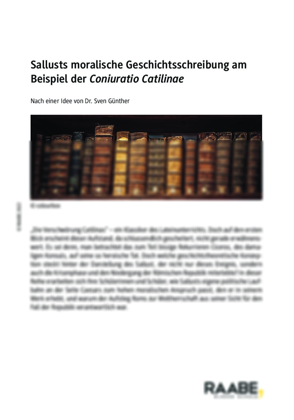 Sallusts moralische Geschichtsschreibung am Beispiel der Coniuratio Catilinae - Seite 1