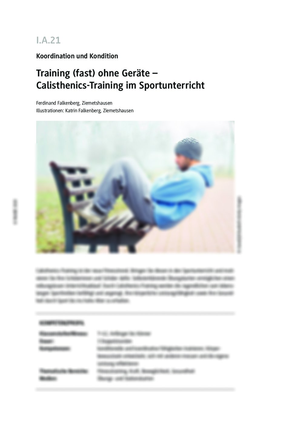 Calisthenics-Training im Sportunterricht - Seite 1