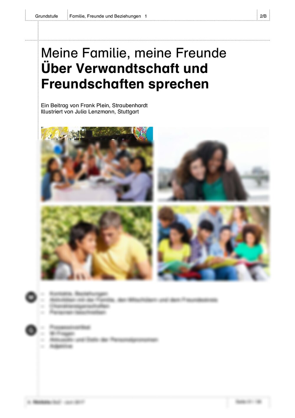 Über Verwandtschaft und Freundschaften sprechen - Seite 1