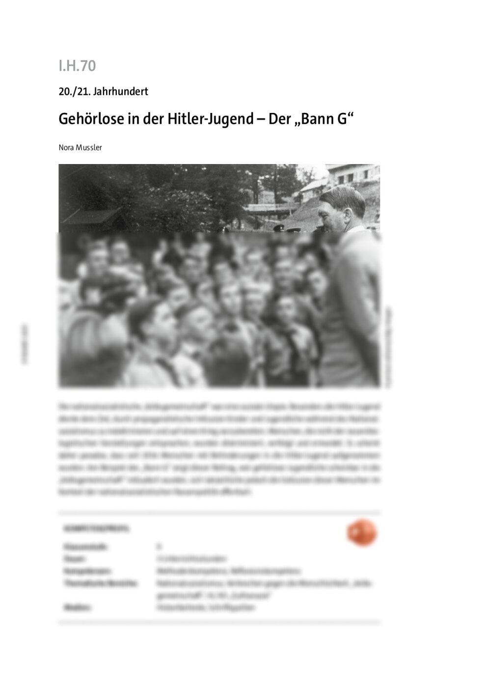 Gehörlose in der Hitler-Jugend - Seite 1