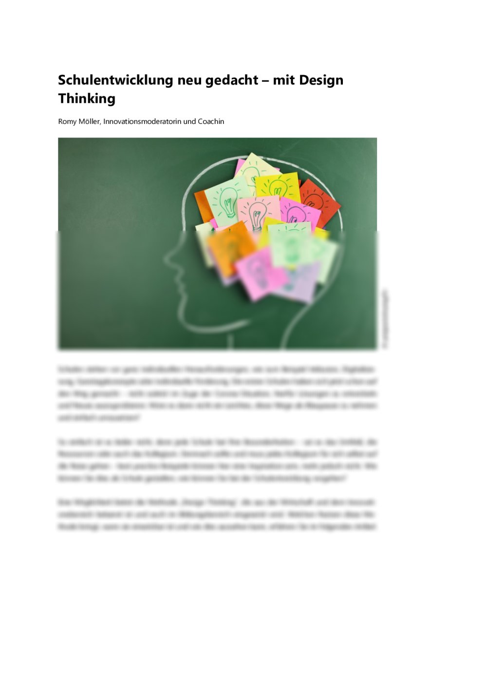 Schulentwicklung neu gedacht – mit Design Thinking - Seite 1