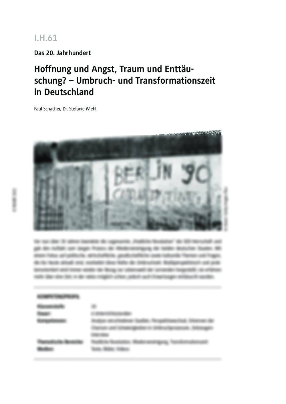 Hoffnung und Angst, Traum und Enttäuschung - - Seite 1