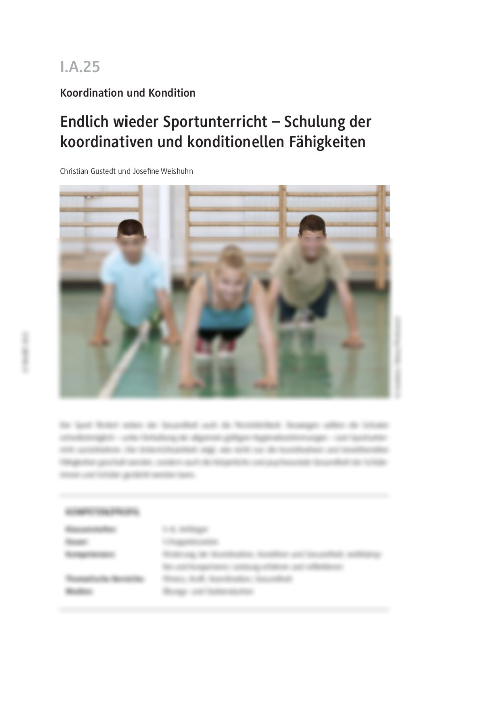 Schulung der koordinativen und konditionellen Fähigkeiten - Seite 1