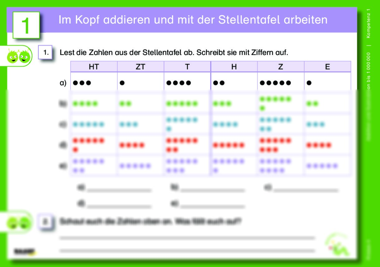 Addition und Subtraktion bis 1.000.000 - Seite 1