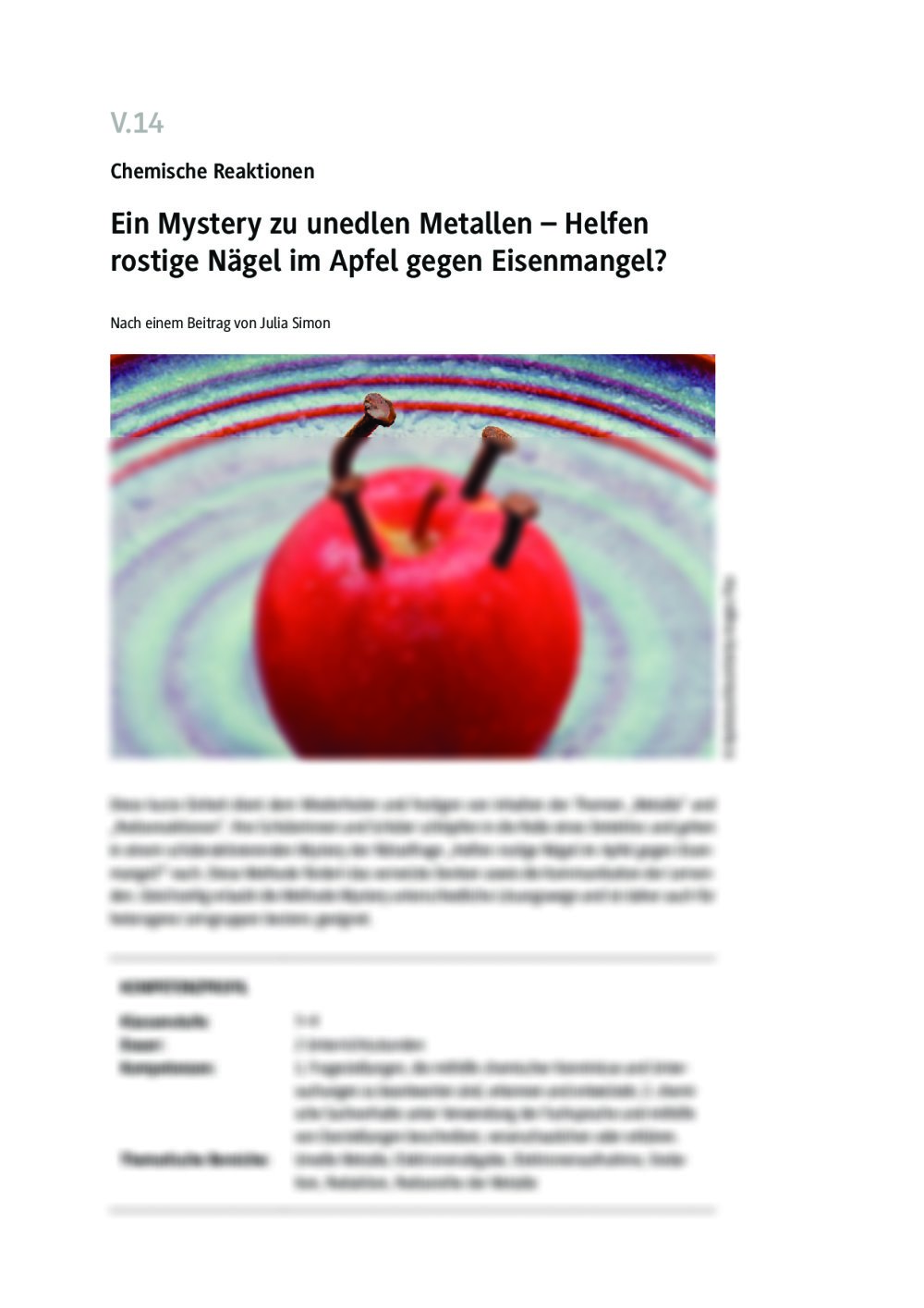 Ein Mystery zu unedlen Metallen - Seite 1