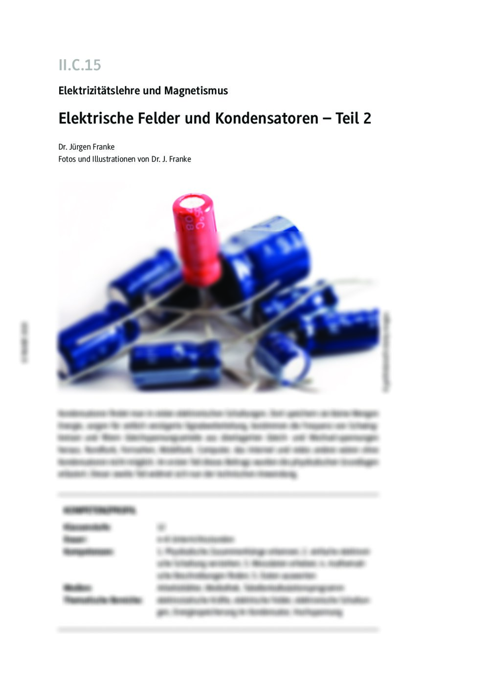 Elektrische Felder und Kondensatoren - Seite 1