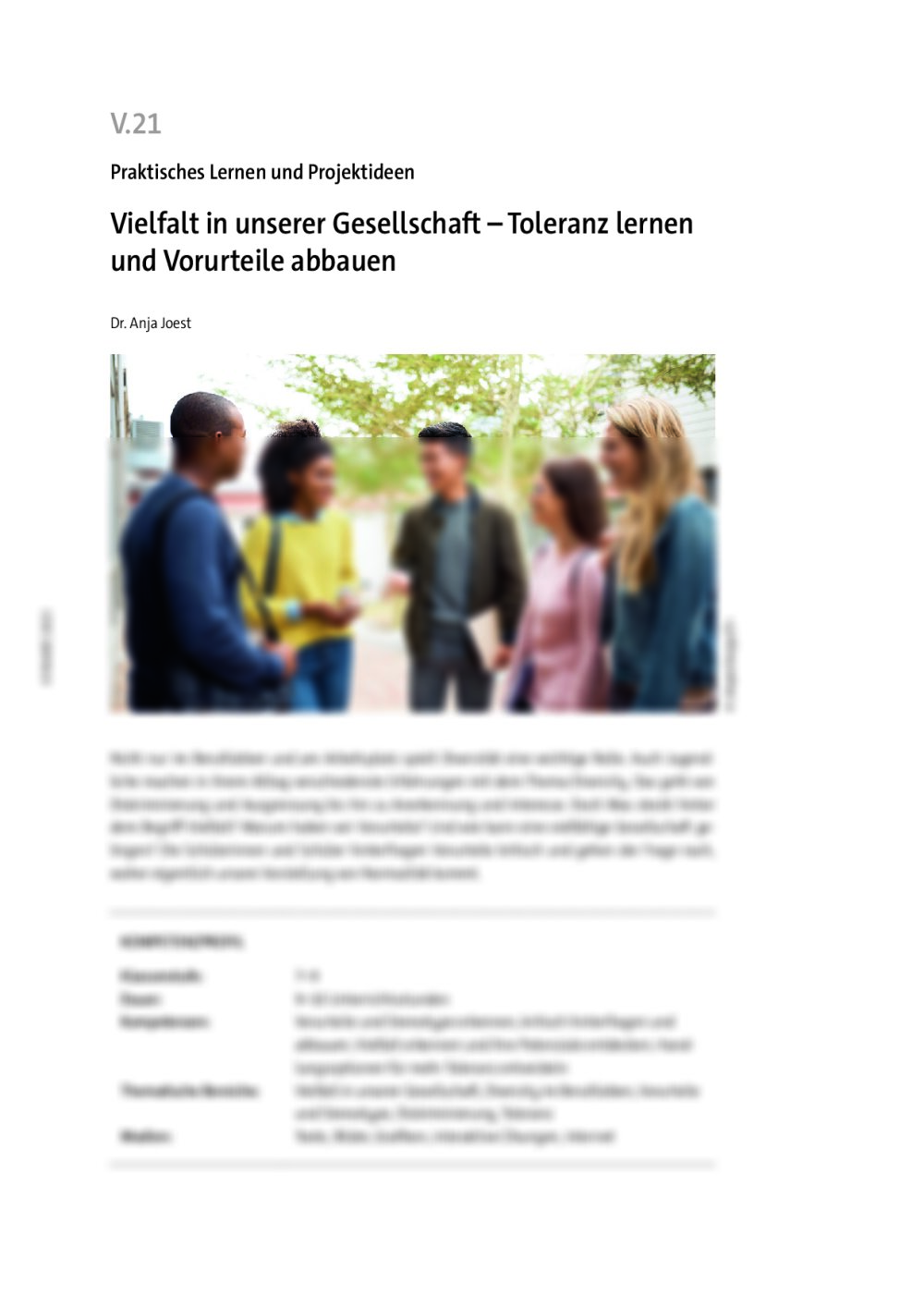 Vielfalt in unserer Gesellschaft  - Seite 1