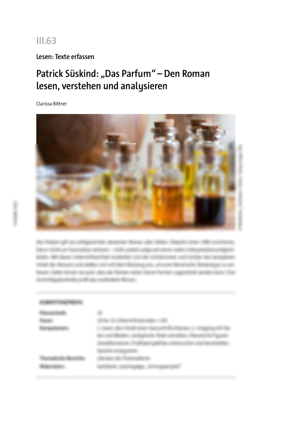 Patrick Süskind: „Das Parfum“ - Seite 1