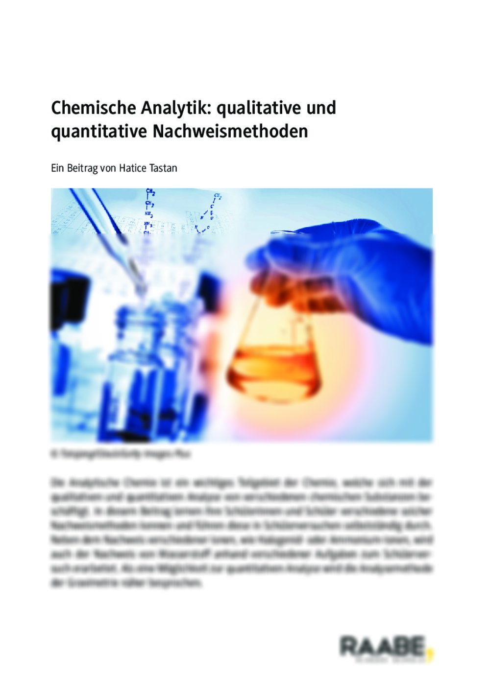 Chemische Analytik: qualitative und quantitative Nachweismethoden - Seite 1