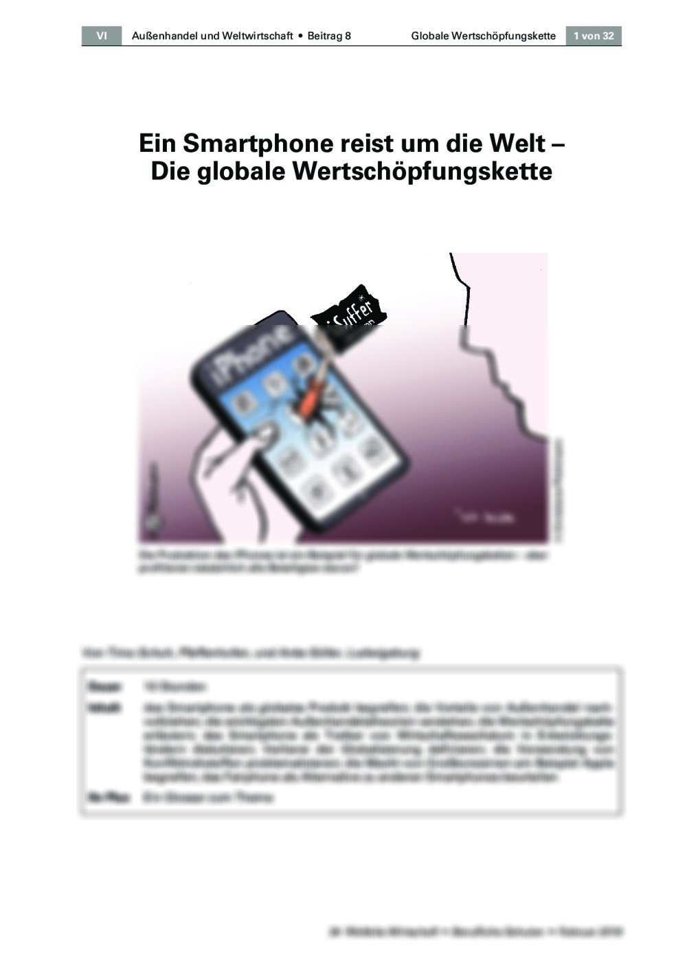 Globale Wertschöpfungskette am Beispiel der Smartphone-Produktion - Seite 1