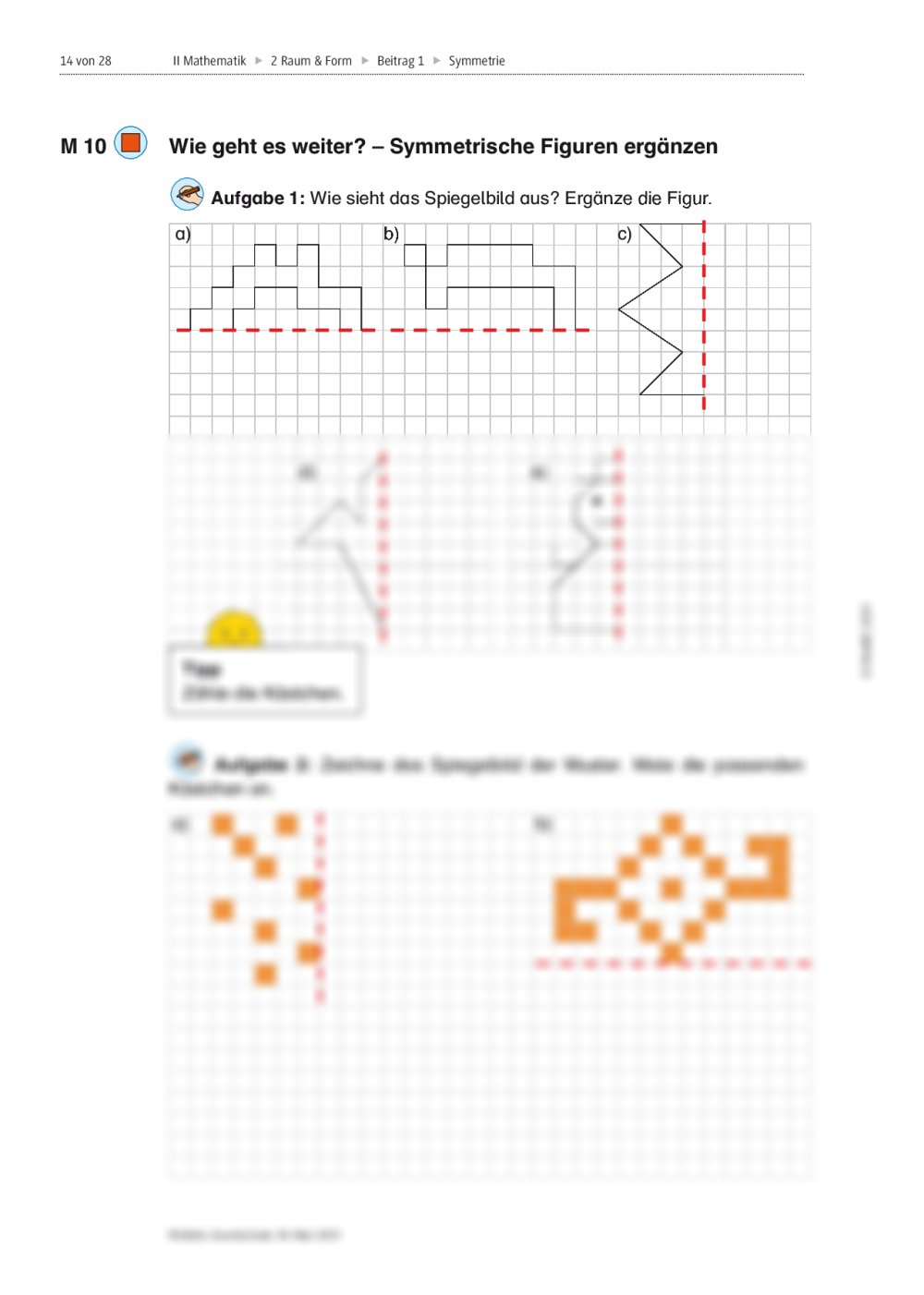 Symmetrische Muster erkennen und zeichnen RAAbits Online