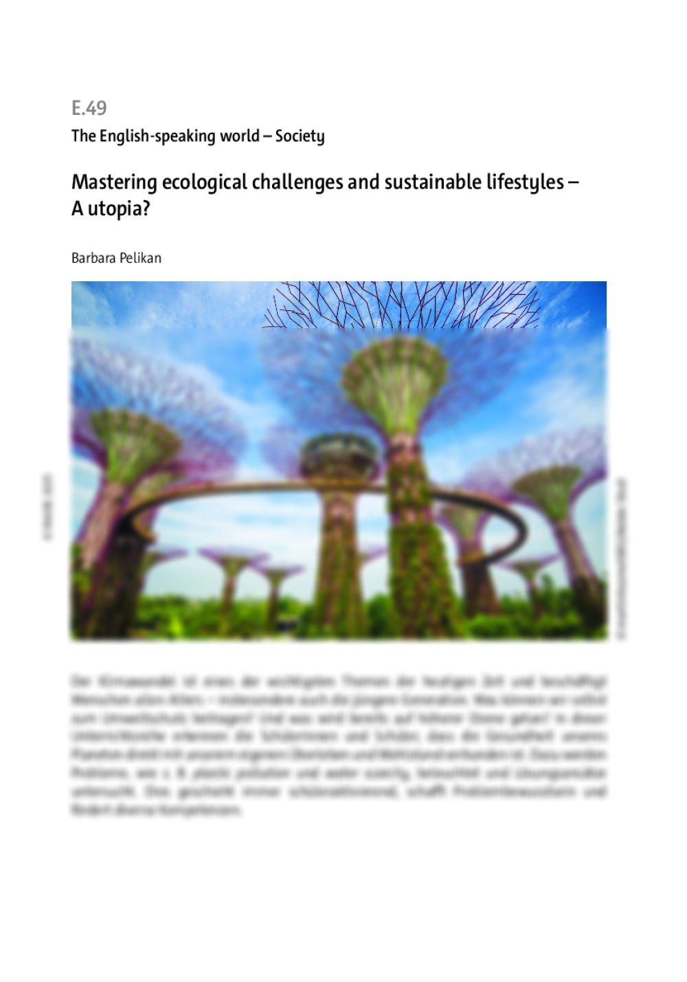 Mastering ecological challenges and sustainable lifestyles - Seite 1