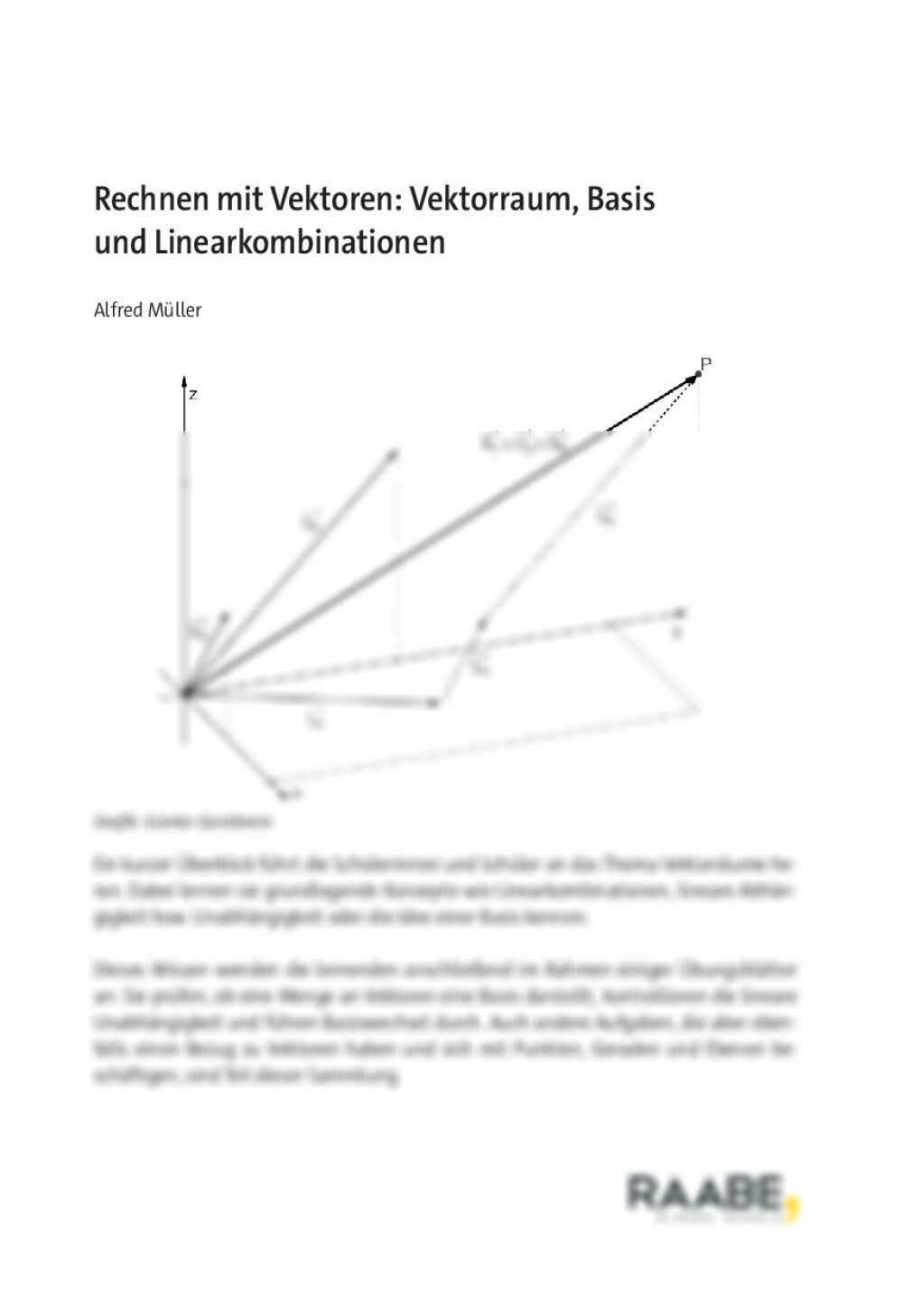 Rechnen mit Vektoren: Vektorraum, Basis und Linearkombinationen - Seite 1