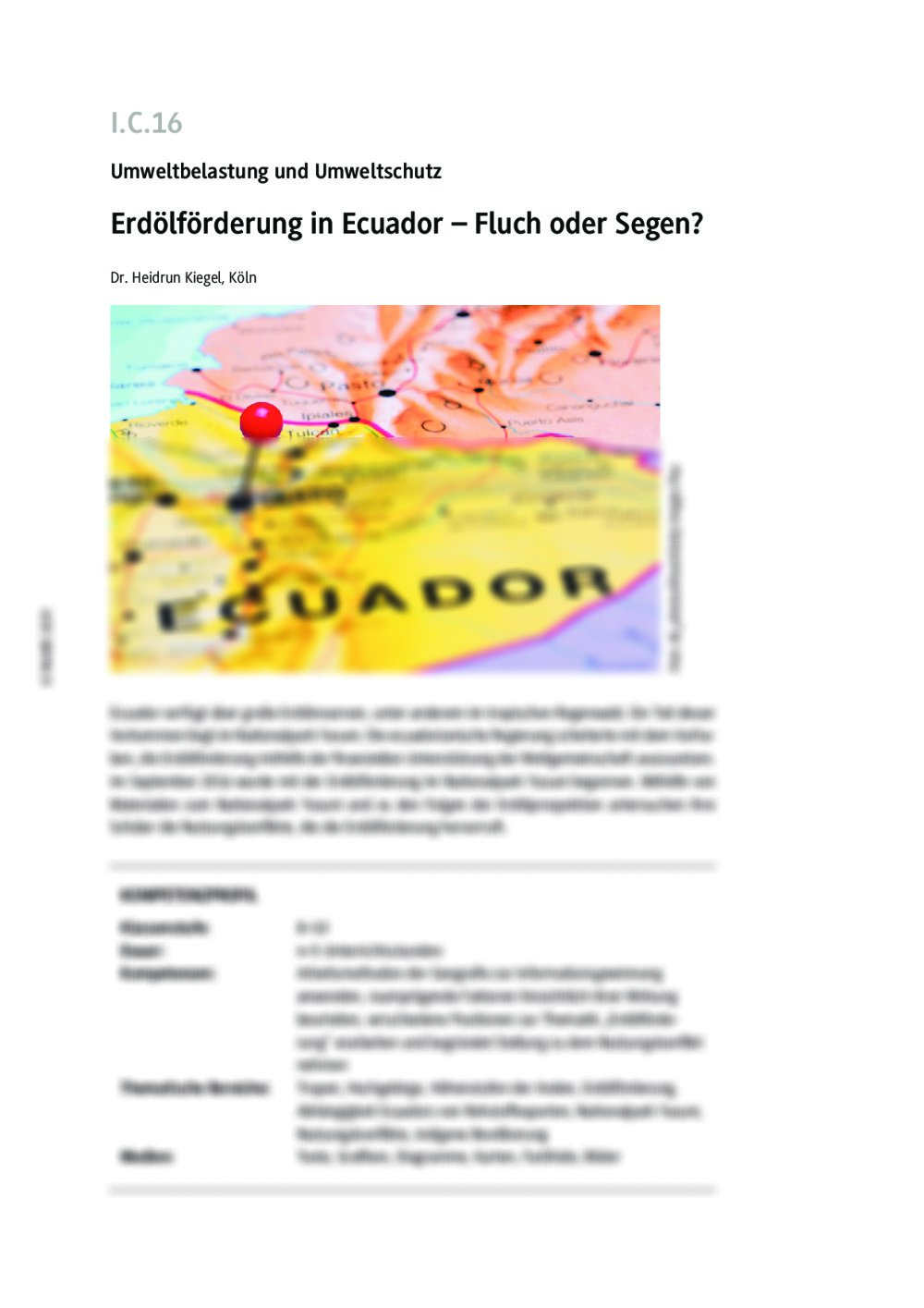Erdölförderung in Ecuador - Seite 1