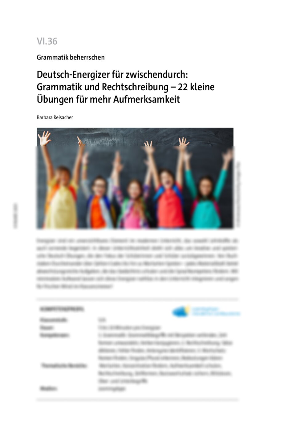 Deutsch-Energizer für zwischendurch: Grammatik und Rechtschreibung - Seite 1
